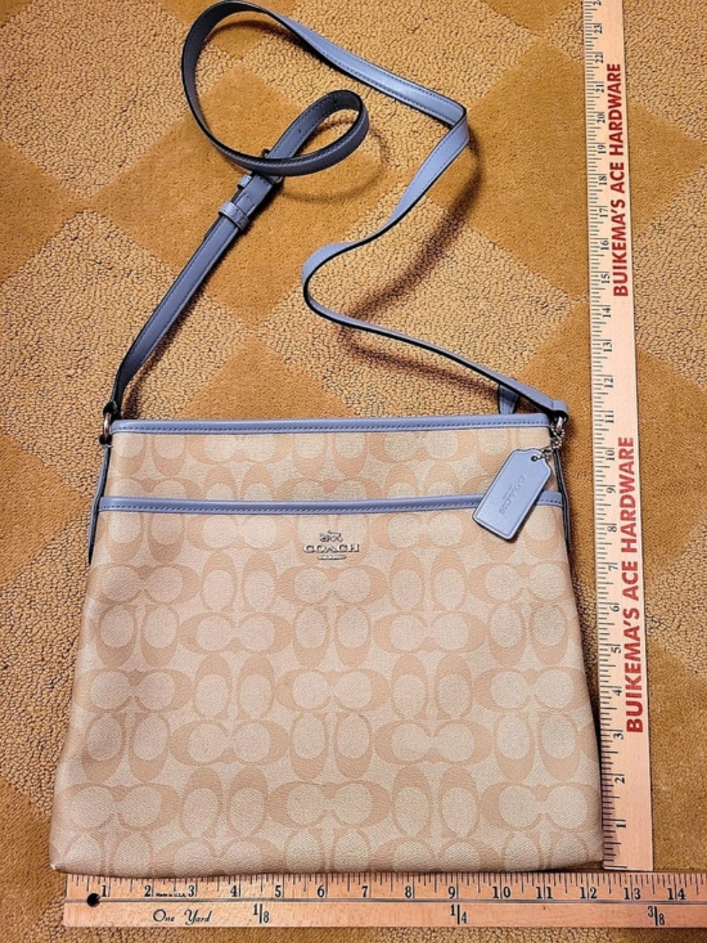 Coach Signature Crossbody Beige & Blue